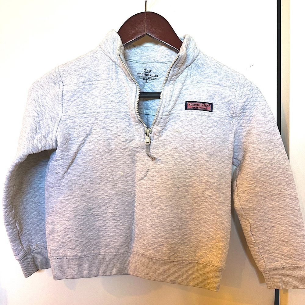 Vineyard Vines Kids Quilted Quarter-Zip Sweatshirt Sz S (7/8)